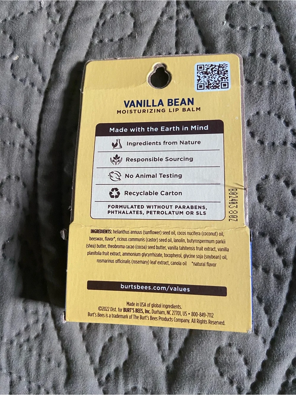 Burt's Bees Vanilla Bean Moisturizing Lip Balm 5 2 Packs = 10 Tubes - Picture 4 of 4